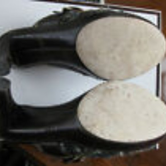 COACH PRE-OWNED CLAUDE BOUCLE TWEED LEATHER MULE SLIDE HIGH HEEL GREEN 7 - Picture 7 of 10